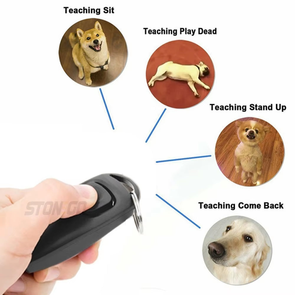 Pet Multifunction 2 in 1 Clicker & Whistle Dog Trainer Clicker with Keyring Pet Puppy Trainer Dog Flute & Clicker Pet Supplies